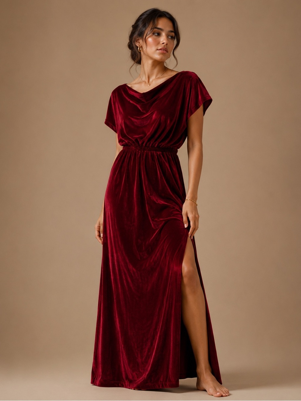 See and Be Seen Red Velvet Maxi Dress S Holiday Party Glam Formal
